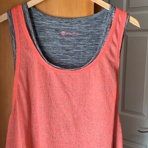 Coral and Gray Athletic Tank Top 1X